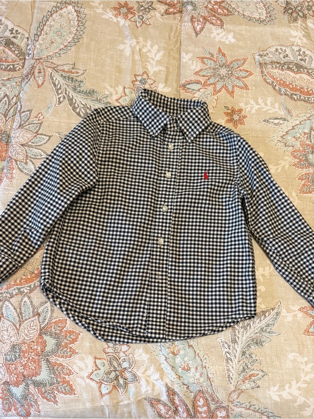 🦋Ralph Lauren Black and White Gingham Button-Down Shirt